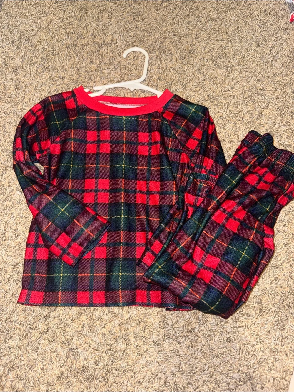 Kids Red and Green Plaid Pajama Set - Cozy Flannel Sleepwear
